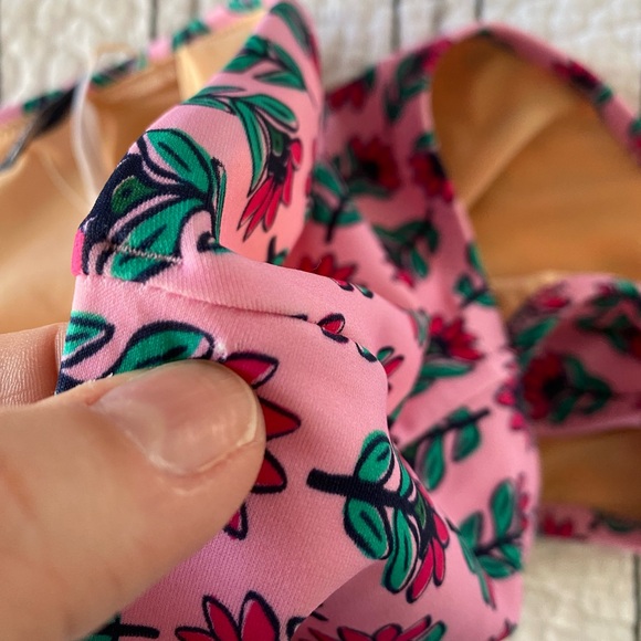 J.Crew One-shoulder bow bikini high waisted bottom Resort Pink Bright floral M - Picture 8 of 14